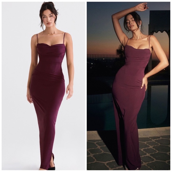 HOUSE OF CB Lani Corset Maxi Dress – XS (A/C Cup) – Merlot - Picture 4 of 6